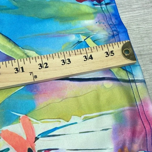 Colorful Short Sleeve Dress XL Pink Purple Yellow Floral Round Neckline Breezy - Picture 9 of 9